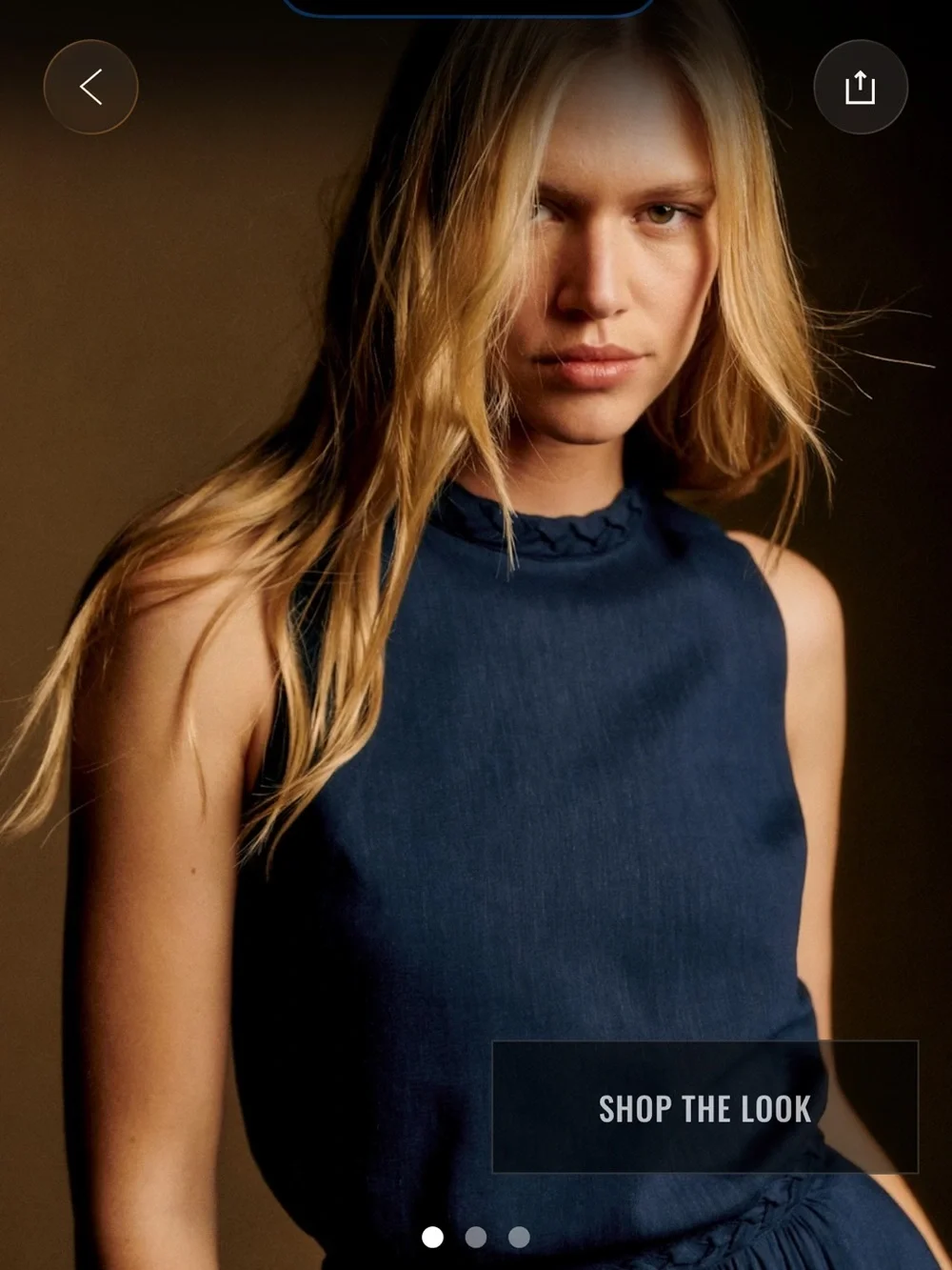 NWT Sézane Editions ABELINA Top SZ 6 Sleeveless Navy Linen with Braid Trim 🇫🇷
